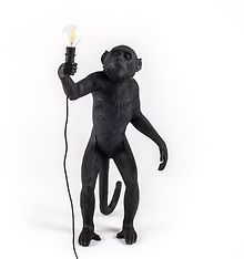 Seletti The Monkey Lamp Standing -pöytävalaisin, musta, kuva 6
