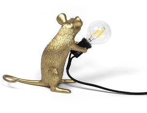 Seletti The Mouse Lamp Gold Mac -pöytävalaisin, kulta, kuva 2