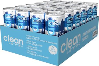 Clean drink Suomalaiset marjat -energiajuoma, 330 ml, 24-pack