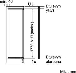 Siemens KI82LVFE0 iQ300 -jääkaappi pakastelokerolla, integroitava, kuva 7