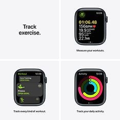 Apple Watch Series 7 (GPS) 45 mm keskiyön­sininen alumiinikuori ja keskiyönsininen urheiluranneke (MKN53), kuva 6