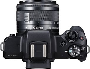 Canon EOS M50 -mikrojärjestelmäkamera, musta + 15-45 mm + 50mm f/1.8 STM objektiivit, kuva 4