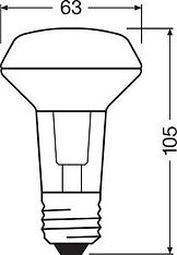 Osram Superstar R63 LED -kohdelamppu, E27, 2700 K, 345 lm, himmennettävä, kuva 5