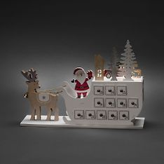 Konstsmide Joulukalenteri -pöytäkoriste, reki, puusiluetti, kuva 3