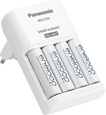 Panasonic Eneloop Smart & Quick BQ-CC55 -pikalatauslaite + 4kpl AA 1900 mAh -akkuparistoja, kuva 2