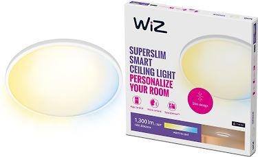 WiZ SuperSlim -kattovalaisin, pyöreä, valkoinen, 14 W, tunable white, Wi-Fi