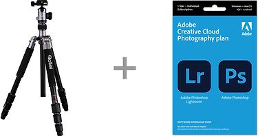 Rollei C5I Titanium Grey + FPH-52Q kolmijalka kuulapäällä + Adobe Creative Cloud Photography Plan