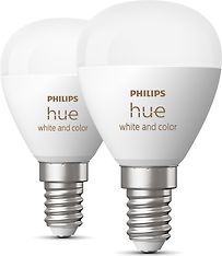Philips Hue White and Color Ambience Luster älylamppu, E14, P45, 470 lm, 2200-6500 K, 2 kpl