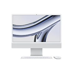 Apple iMac 24" M3 24 Gt, 256 Gt -tietokone, hopea (MQR93)