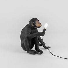 Seletti The Monkey Lamp Sitting -pöytävalaisin, musta, kuva 5