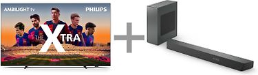 Philips The Xtra PML9008 75" 4K Mini-LED Ambilight TV + TAB8507B 3.1 Dolby Atmos Soundbar -tuotepaketti
