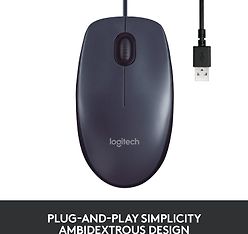 Logitech B100 -hiiri yrityskäyttöön, musta, kuva 3