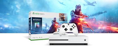 Microsoft Xbox One S 1 Tt + Battlefield V -pelikonsolipaketti, valkoinen