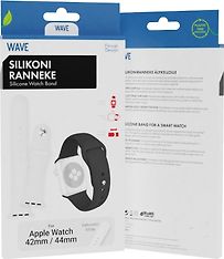 Wave silikoniranneke, Apple Watch 42 mm / 44 mm / 45 mm, valkoinen