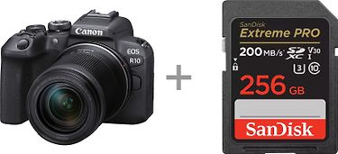 Canon EOS R10 + 18-150mm objektiivi + 256 Gt muistikortti