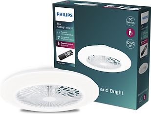 Philips Amigo Flat Fan Ceiling IR RD 20W+42W -tuuletinvalaisin, valkoinen, kuva 5