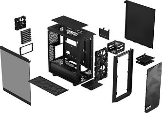 Fractal Design Meshify 2 Compact Lite ATX-kotelo ikkunalla, musta, kuva 7