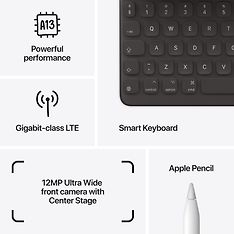 Apple iPad 256 Gt WiFi + Cellular 2021 -tabletti, hopea (MK4H3), kuva 7