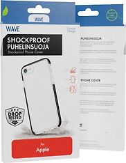 Wave Shockproof -suojakuori, Apple iPhone 13 mini, läpinäkyvä