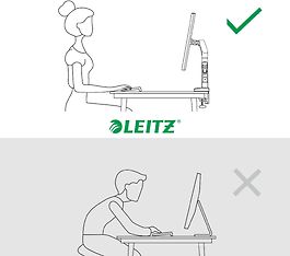 Leitz Ergo -monitorivarsi yhdelle näytölle, tummanharmaa, kuva 7