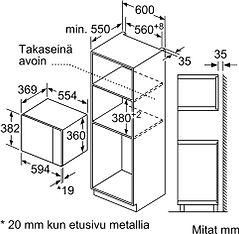 Bosch HBG5375B0S Serie 6 -erillisuuni, musta ja Bosch BFL554MB0 Serie 6 -mikroaaltouuni, musta, kuva 14