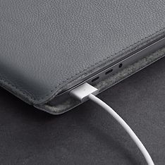 Woolnut Leather Sleeve -suojatasku 14" MacBook Pro, harmaa, kuva 6