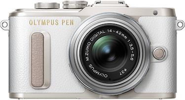 Olympus PEN E-PL8 mikrojärjestelmäkamera, valkoinen + 14-42 mm