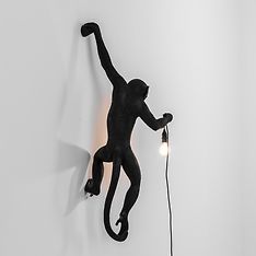 Seletti The Monkey Lamp Hanging Left-seinävalaisin, musta, kuva 2