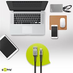 Goobay Textile Lightning - USB -kaapeli, 2,0 m, space gray, kuva 7