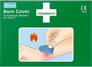Cederroth Burn Cover -palovammalaastari, 74 x 45 mm, sininen, 10 kpl