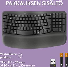 Logitech Wave Keys -langaton näppäimistö, grafiitti, kuva 10