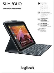Logitech Slim Folio -suojakotelo, Bluetooth-näppäimistöllä iPadille (5. ja 6. sukupolvi), musta, kuva 6