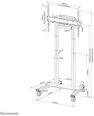 Neomounts By Newstar FL55-875WH1 -moottoroitu lattiajalusta enintään 100" näytölle, kuva 16