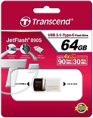 Transcend JetFlash 890S 64 Gt USB 3.1 ja Type C -muistitikku, kuva 3