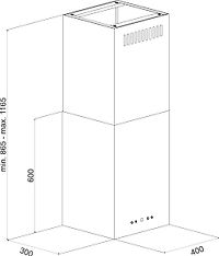 Witt Tower W -saarekeliesituuletin, valkoinen, 40 cm, kuva 2