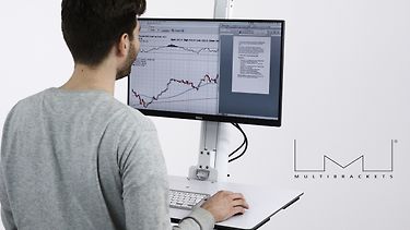 Multibrackets Easy Stand Desktop -työpistetaso pöydälle, hopea, kuva 5