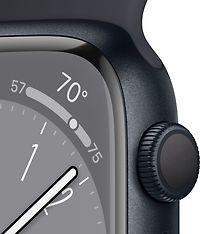 Apple Watch Series 8 (GPS) 45 mm keskiyönsininen alumiinikuori ja keskiyönsininen urheiluranneke (MNP13), kuva 3
