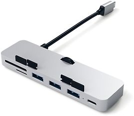 Satechi USB-C Clamp Pro Hub for iMac -adapteri, Silver