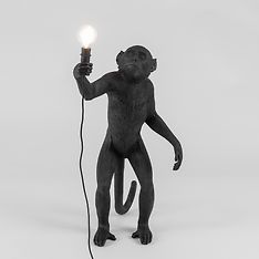 Seletti The Monkey Lamp Standing -pöytävalaisin, musta, kuva 7