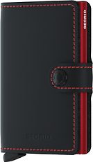Secrid Matte Miniwallet -lompakko, musta/punainen