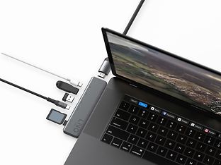 LINQ 7 in 2 USB-C Macbook® Pro Multiport Hub -adapteri, tähtiharmaa, kuva 4