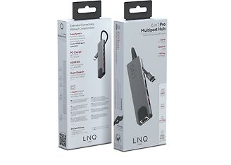 LINQ 6 in 1 PRO USB-C Multiport Hub, alumiininharmaa, kuva 5