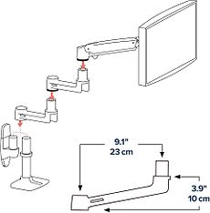 Ergotron LX Extension -lisävarsi LX Arm -pöytätelineeseen, kuva 4