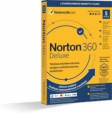 Norton 360 Deluxe - 50 Gt - 5 laitetta / 12 kk -tietoturvaohjelmisto, aktivointikortti
