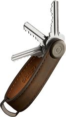 Orbitkey Crazy Horse Leather Key Organiser -avainlenkki, tummanruskea