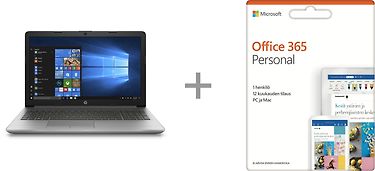 HP 250 G7 15,6" -kannettava, Windows 10 Pro , hopea + Microsoft Office 365 Personal - 12 kk