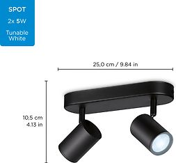 WiZ IMAGEO Spots -kohdevalaisin, 2-osainen, musta, tunablewhite, Wi-Fi, kuva 6