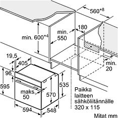 Bosch HBG5375B0S Serie 6 -erillisuuni, musta ja Bosch BFL554MB0 Serie 6 -mikroaaltouuni, musta, kuva 8