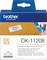 Brother DK-11208 -osoitetarra 38 x 90 mm, musta/valkoinen