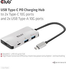 Club 3D Type-C PD Charging Hub -hubi, kuva 3